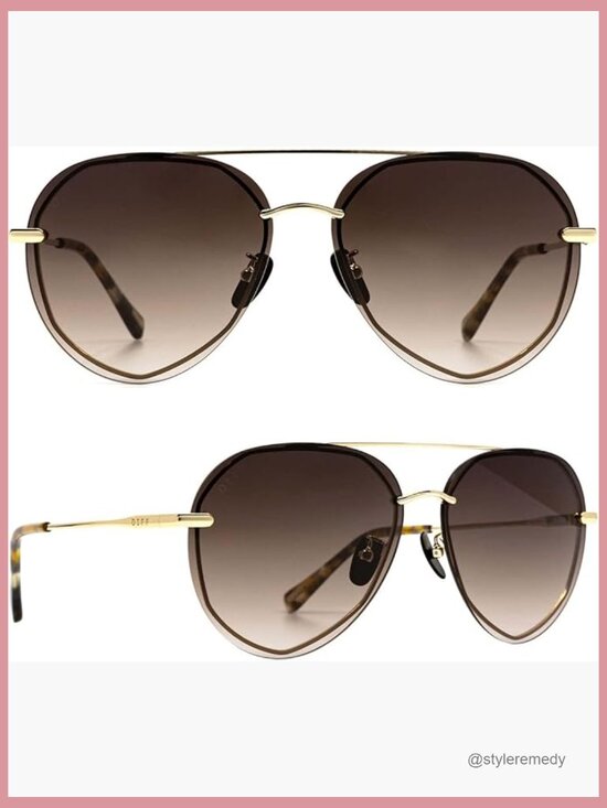 Oversized Aviator Sunglasses Gold Stainless Steel Frames UV400 Protection main image 7